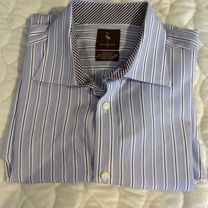 Tailorbyrd Striped Dress Shirt Long Sleeve Career Wear Cotton Button Up‎ XL